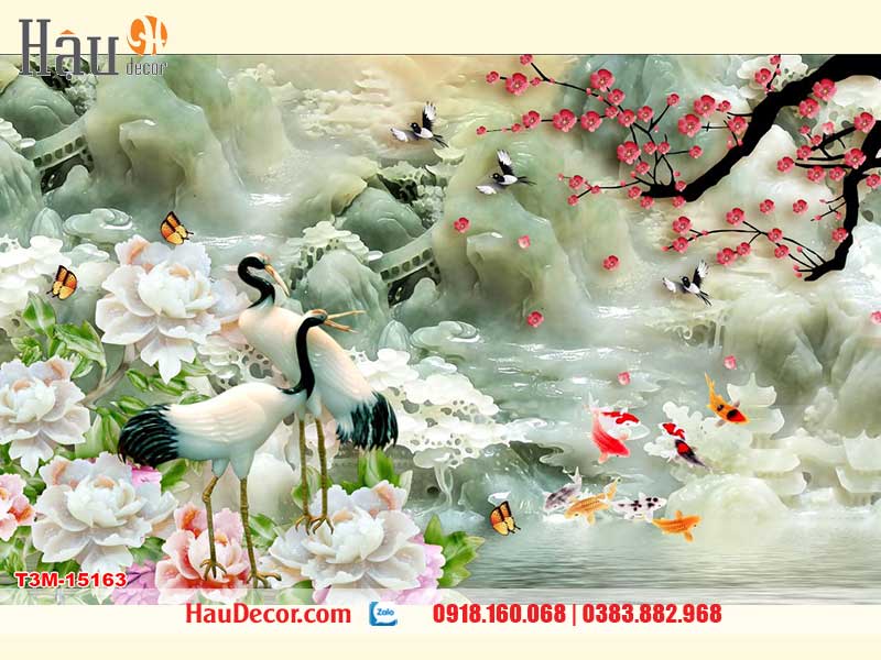 Tranh Dán Tường Hạc 3D-5D-8D 15163