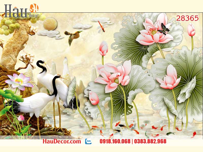 Tranh Dán Tường Hạc 3D-5D-8D 28365