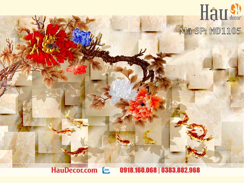 Tranh Dán Tường Hoa Mẫu Đơn 1105