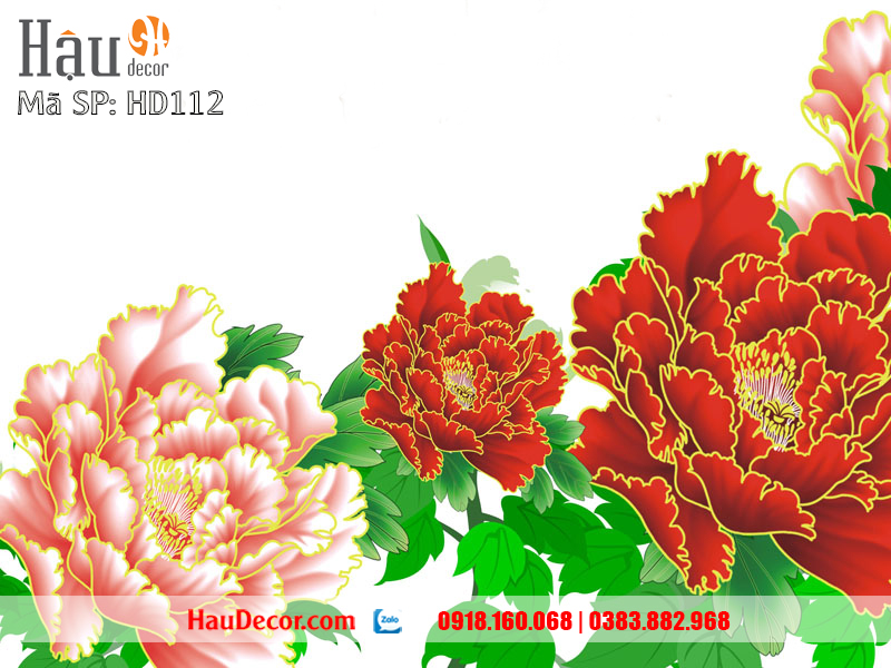 Tranh Dán Tường Hoa Mẫu Đơn 112