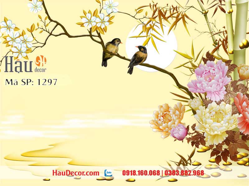 Tranh Dán Tường Hoa Mẫu Đơn 1297
