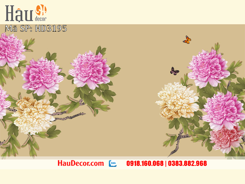 Tranh Dán Tường Hoa Mẫu Đơn 3195
