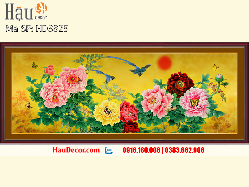 Tranh Dán Tường Hoa Mẫu Đơn 3825