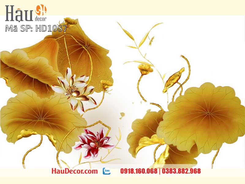 Tranh Dán Tường Hoa Sen 3D-5D-8D 1087