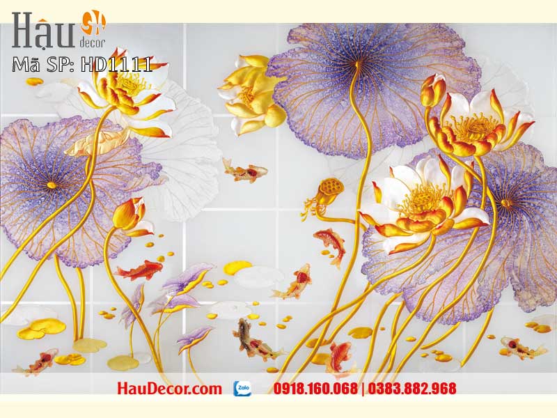 Tranh Dán Tường Hoa Sen 3D-5D-8D 1111