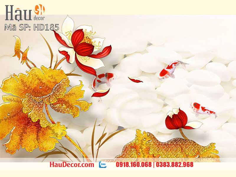 Tranh Dán Tường Hoa Sen 3D-5D-8D 185