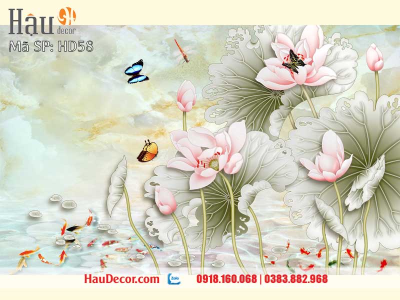 Tranh Dán Tường Hoa Sen 3D-5D-8D 58