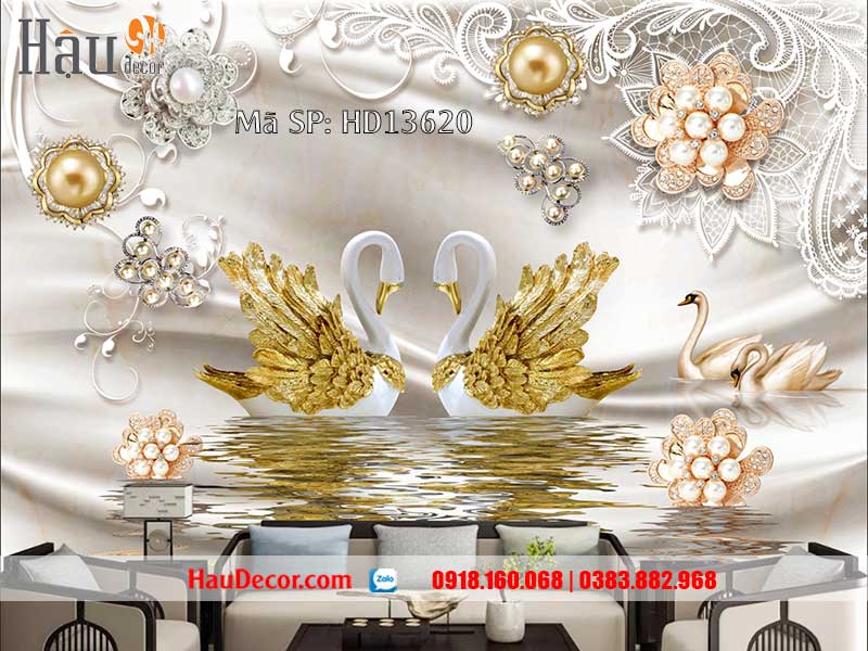 Tranh Dán Tường Thiên Nga 3D-5D-8D 13620