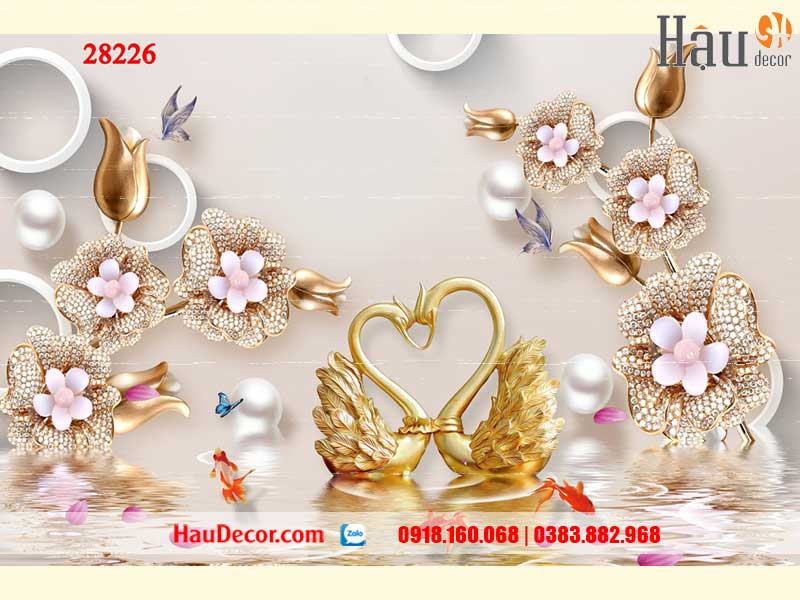 Tranh Dán Tường Thiên Nga 3D-5D-8D 28226