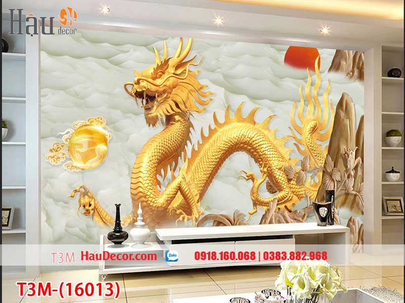 Tranh Dán Tường Rồng 3D-5D-8D 16013