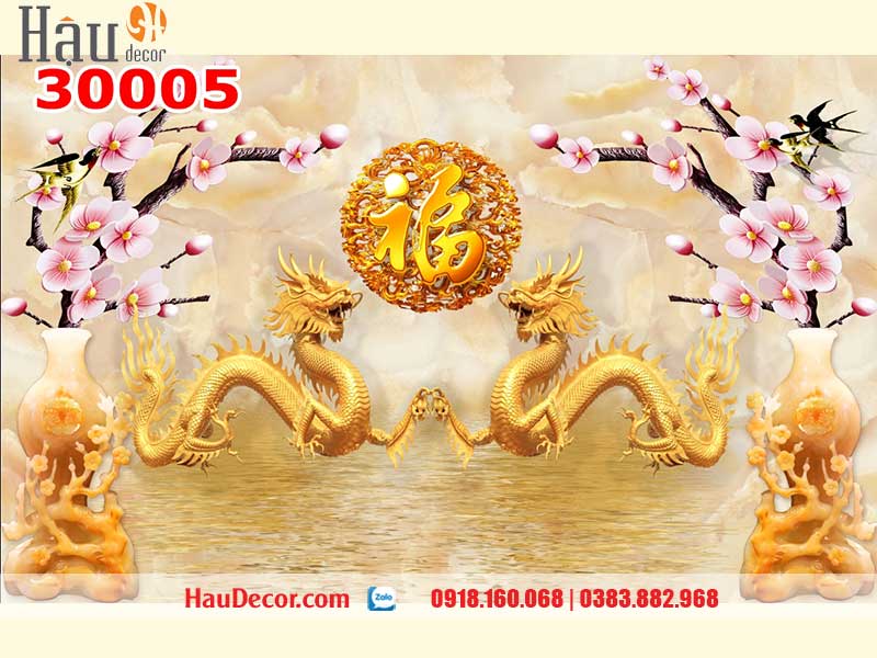 Tranh Dán Tường Rồng 3D-5D-8D 30005