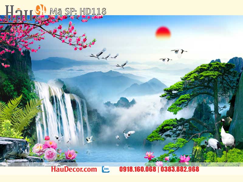Tranh Dán Tường Sơn Thủy Hữu Tình 118