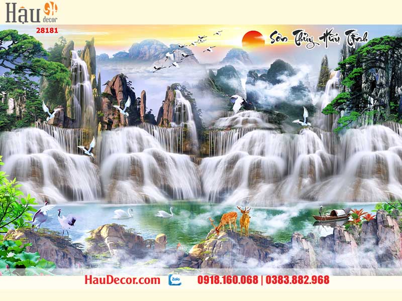 Tranh Dán Tường Sơn Thủy Hữu Tình 28181