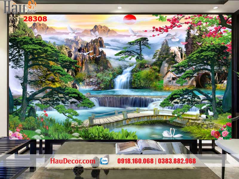 Tranh Dán Tường Sơn Thủy Hữu Tình 28308