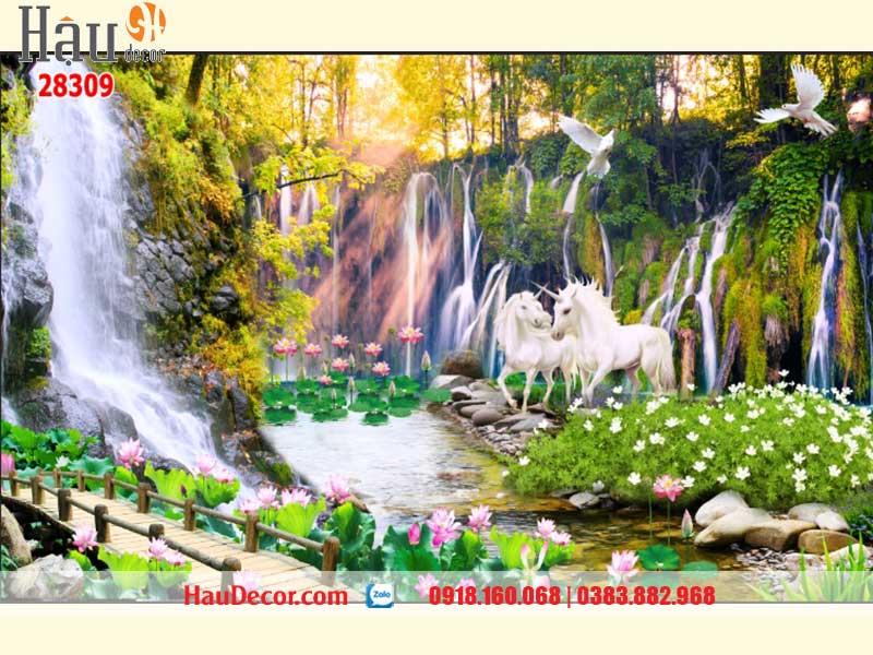 Tranh Dán Tường Sơn Thủy Hữu Tình 20309