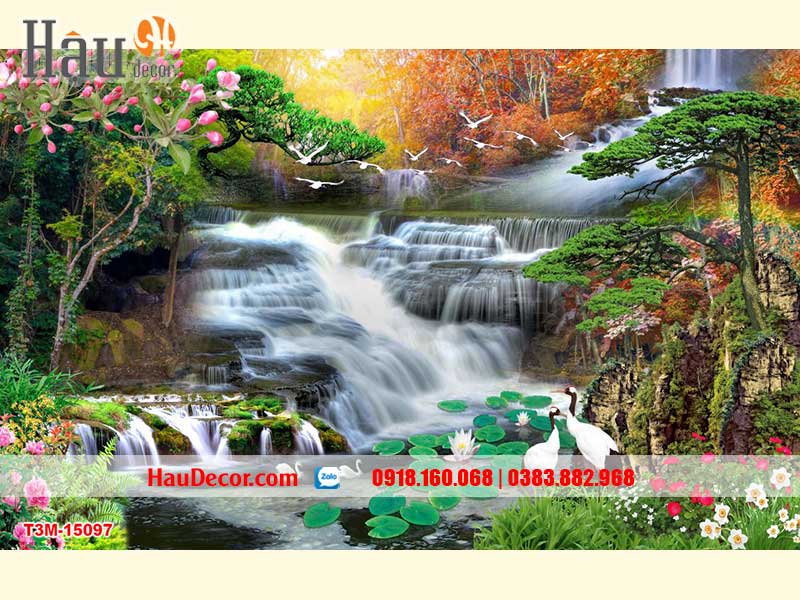 Tranh Dán Tường Phong Cảnh Thác Nước 15097