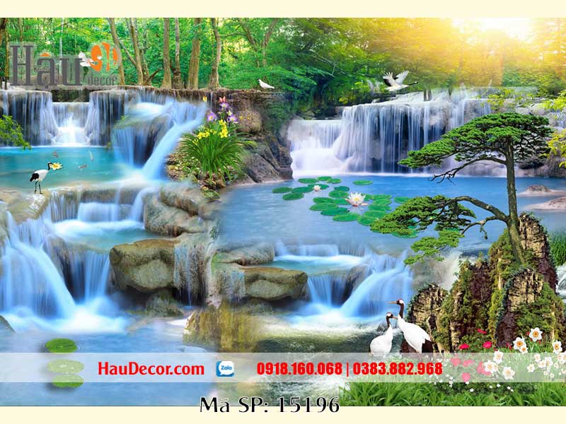 Tranh Dán Tường Phong Cảnh Thác Nước 15196