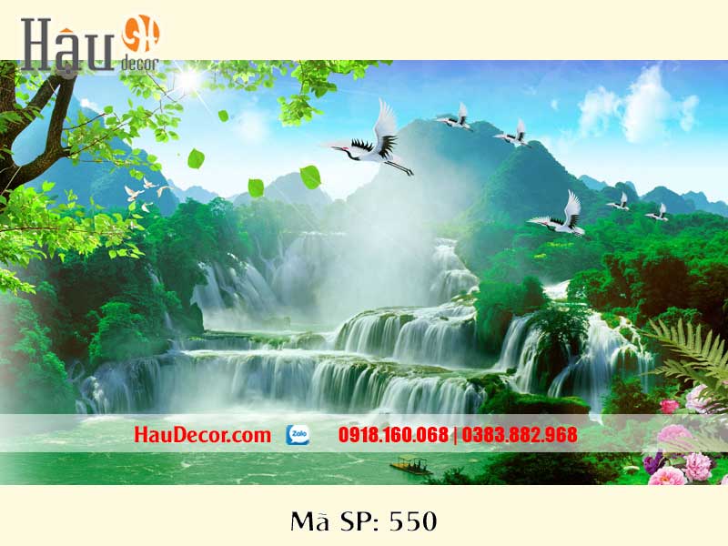 Tranh Dán Tường Phong Cảnh Thác Nước 550
