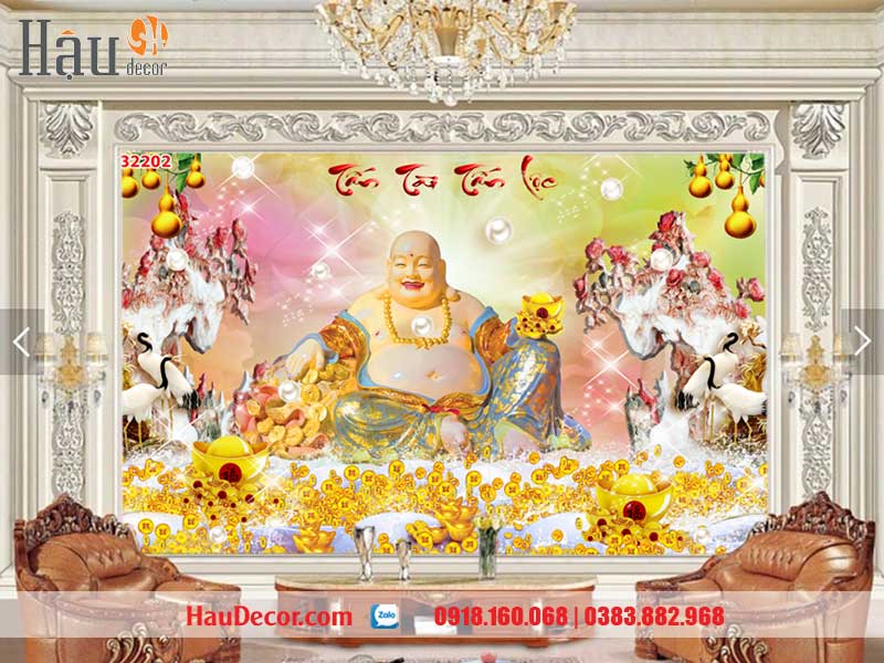 Tranh Dán Tường Tài Lộc- Thần Tài 3D-5D-8D 23202