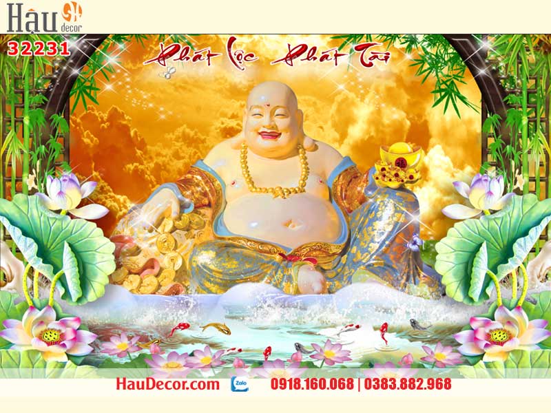 Tranh Dán Tường Tài Lộc- Thần Tài 3D-5D-8D 32231