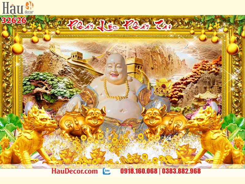 Tranh Dán Tường Tài Lộc- Thần Tài 3D-5D-8D 32626