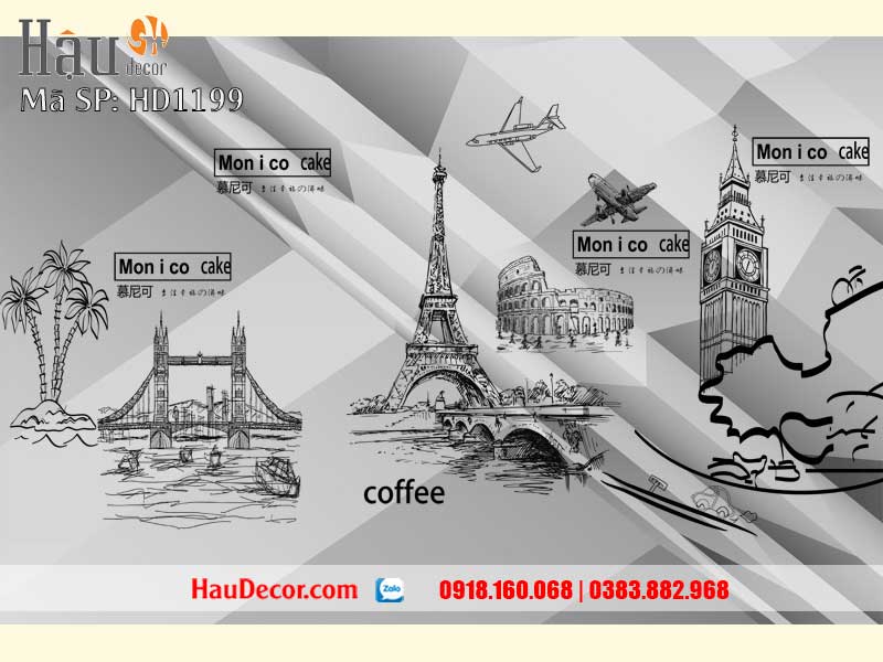 Tranh Dán Tường Nhà Hàng, Quán Cafe, Bar 1199