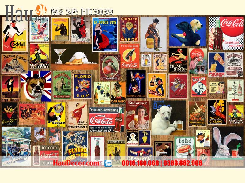 Tranh Dán Tường Nhà Hàng, Quán Cafe, Bar 3039