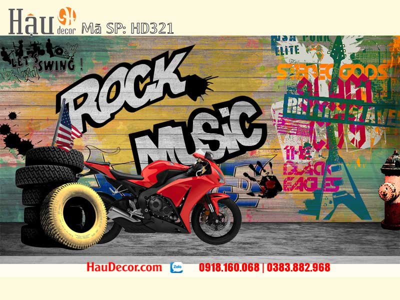 Tranh Dán Tường Nhà Hàng, Quán Cafe, Bar 321