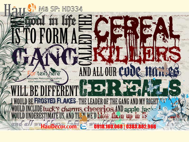 Tranh Dán Tường Nhà Hàng, Quán Cafe, Bar 334