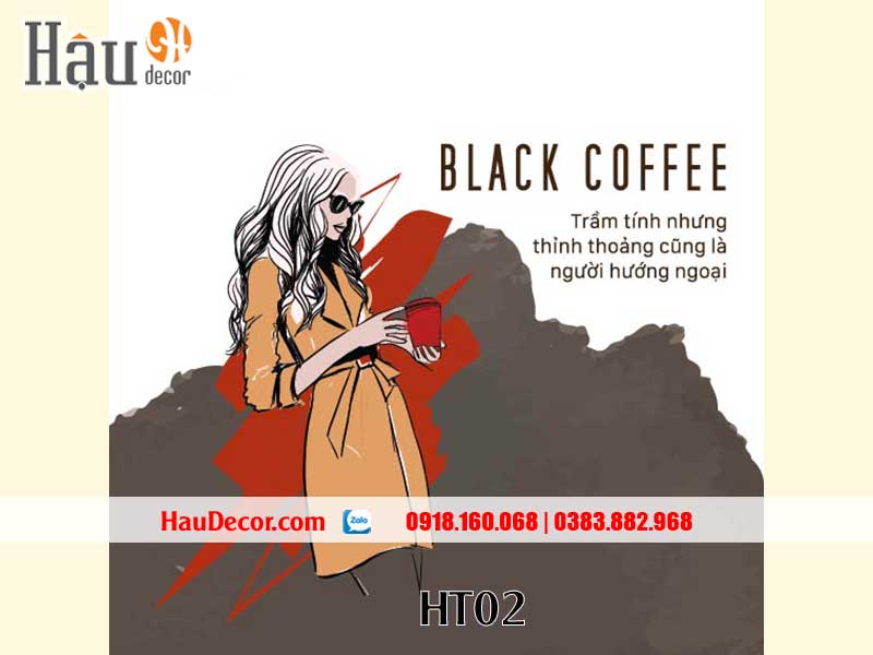 Tranh Dán Tường Trang Trí Quán Cafe- Bar HT02