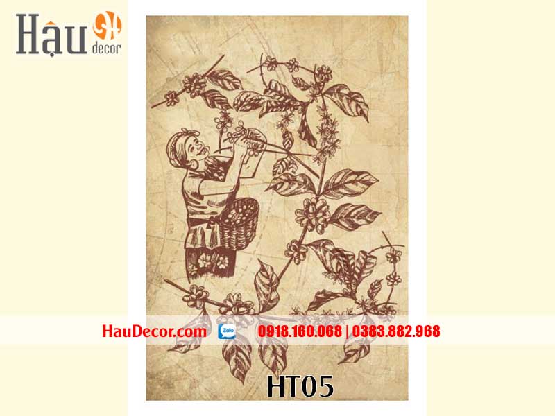Tranh Dán Tường Trang Trí Quán Cafe- Bar HT05
