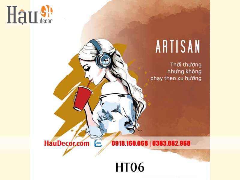Tranh Dán Tường Trang Trí Quán Cafe- Bar HT06