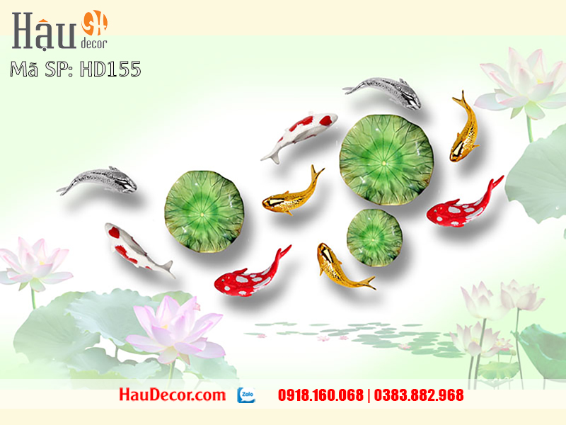Tranh Dán Tường Cá Chép Hoa Sen 155